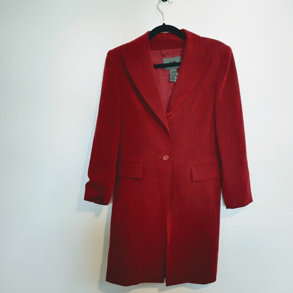 VN Votre Nom pink red long trench coat jacket size 1